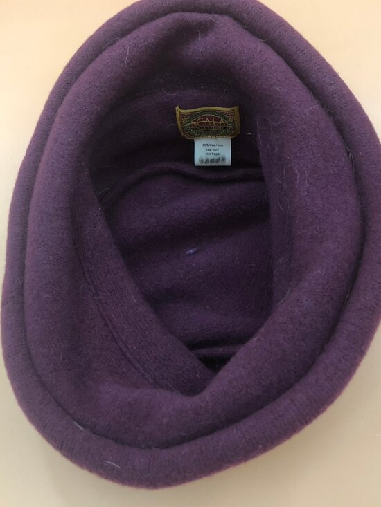 Scala Purple Felt Hat – One Size Sculpted Wool Cloche Style Hat main image 8